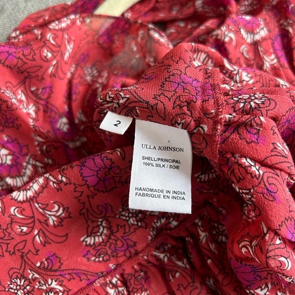 Ulla Johnson 100% Cecile Silk Blouse Size 2 - Picture 8 of 10